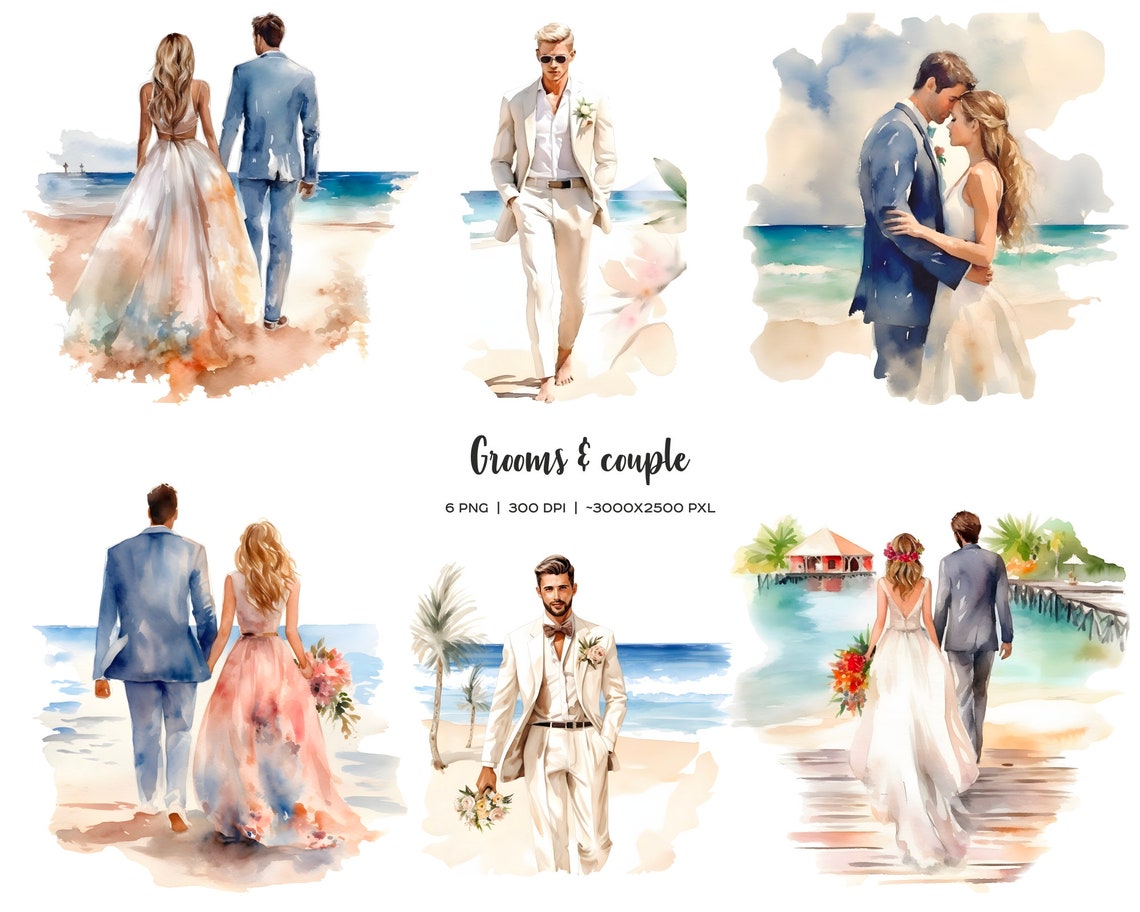 Watercolor Beach Wedding Clipart Bride Groom Decor PNG Etsy watercolor-beach-wedding-clipart-bride-groom-decor-png-etsy