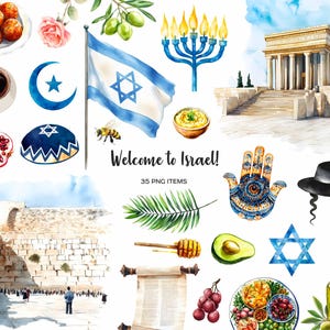 Willkommen in Israel, Elemente und Symbole PNG Illustration, Willkommen in Israel