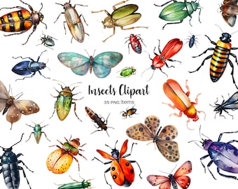 Watercolor beetles clipart. Watercolor insects clipart 35 PNG. Bugs clipart, beetle, caterpillar, worms, ant PNG. Entomology clipart