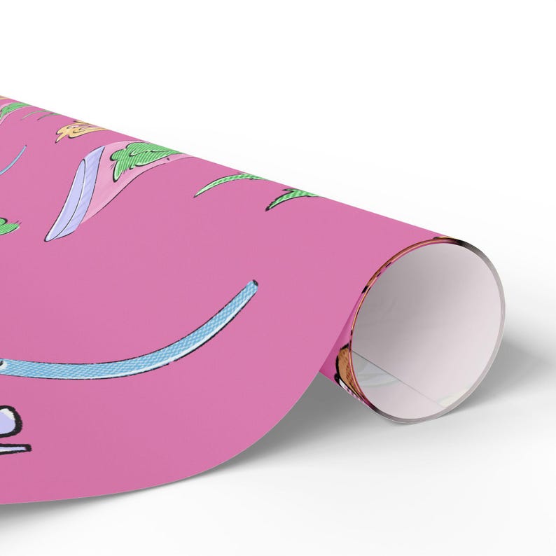 Retro Stoner Girl Presentpapper: Rosa Flickigt Presentpapper bild 2