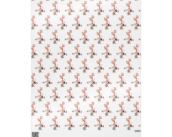 Fräckt presentpapper, Tomtens mjölk och kakor Klubb Retro Pin-Up Girls - Rolig presentinslagning för högtider, Julklappsinslagning