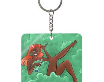 Chill BUD Babe Bong Square Keychain