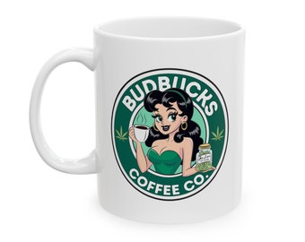 Unique BUDBUCKS Coffee Co. Ceramic Mug, (11oz, 15oz)