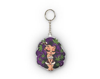 Cute "Sundae Best" Cannabis inspired Mini Plush Keychain