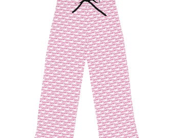 Pink Stoner Pajama Pants, Cannabis Lounge Pants, Hippie Sleepwear, Weed Lover Gift, pink PJ Bottoms, girly stoner