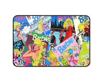 Retro Blonde Girl Doll Comic Desk Mat.