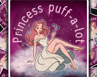 Princess Puff-a-Lot Sticker: Space Pin-Up Stoner Girl Vinyl Decal
