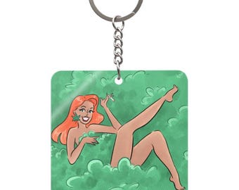 Chill BUD Babe Blunt/Joint Square Keychain