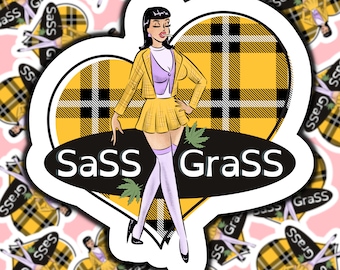Betty SaSS x GraSS Sticker: Clueless Inspired Stoner Vinyl Decal