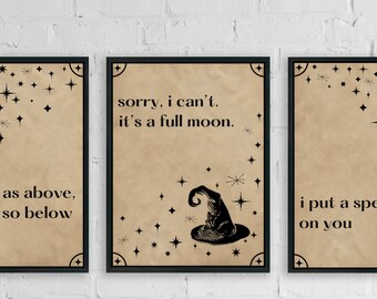 Witchy Vibes Digital Printable 18” x 24” Poster Trio