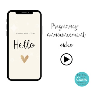 Modèle de vidéo d'annonce de grossesse modifiable, quelqu'un aimerait dire bonjour, vidéo de révélation de bébé