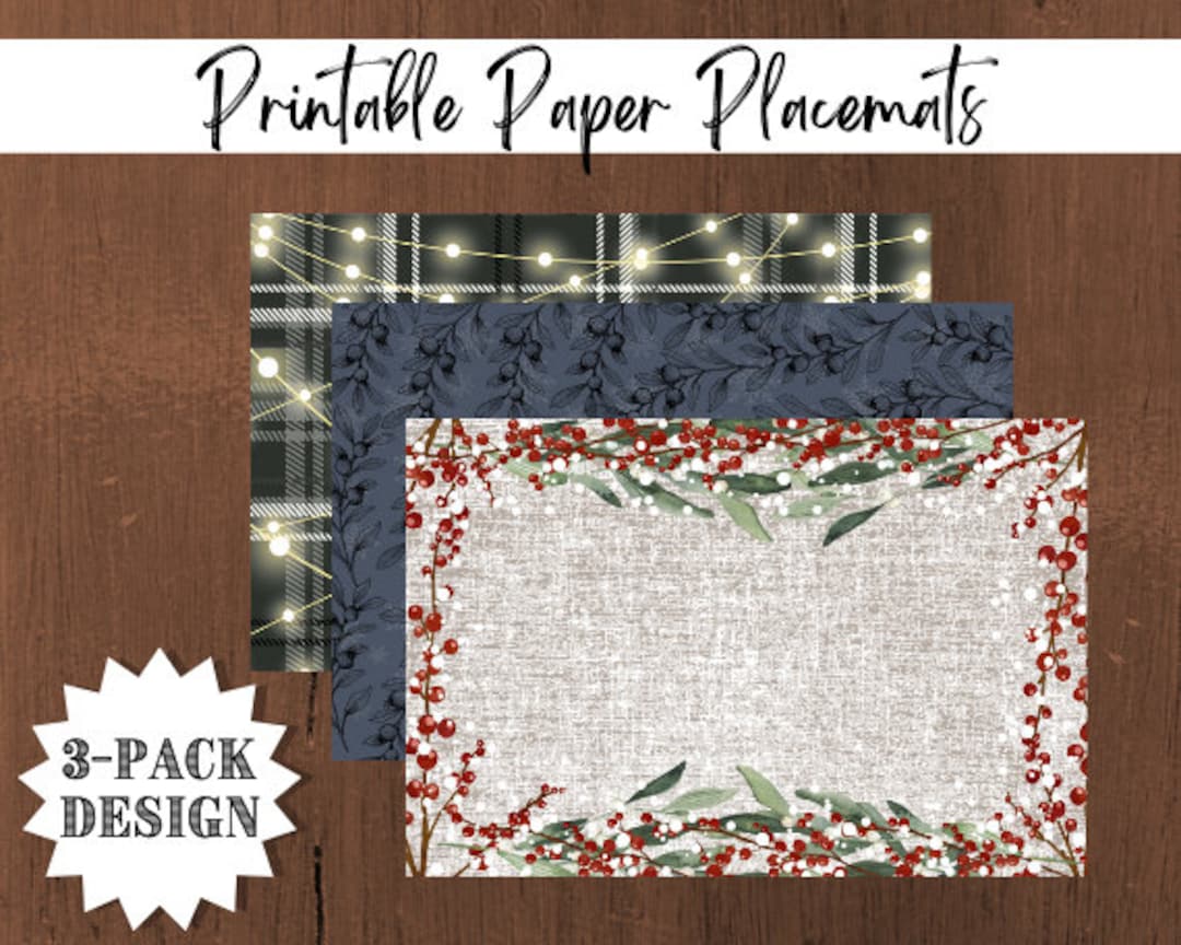 Paper Placemats Christmas Instant Download Printables Etsy