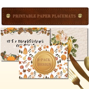 Paper Placemats | Thanksgiving | Fall Theme | Instant Download | Printable | Digital | Party Decorations