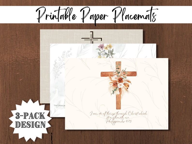 Paper Placemats Religious Instant Download Printable Digital Party
