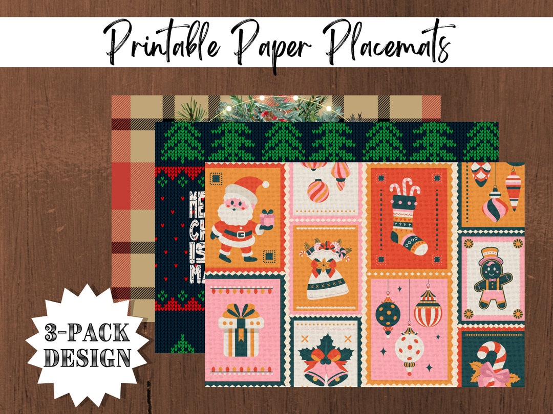 Paper Placemats Christmas Instant Download Printables Etsy