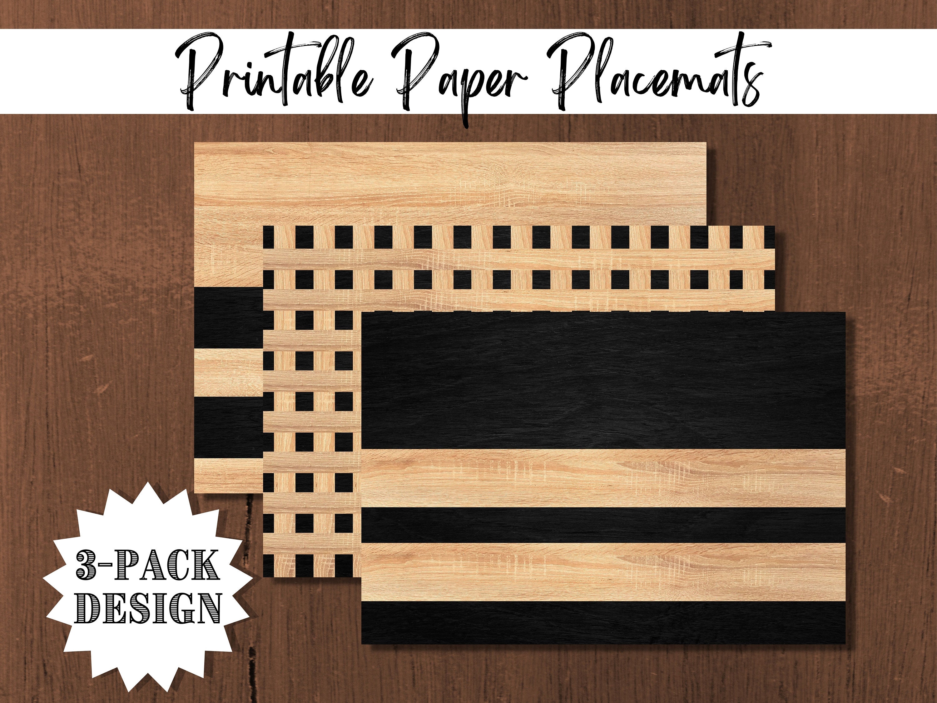 PLACEMATS SET Wood Placemats Kitchen Accessories Housewarming Gift Easy to  Store and Made to Last 