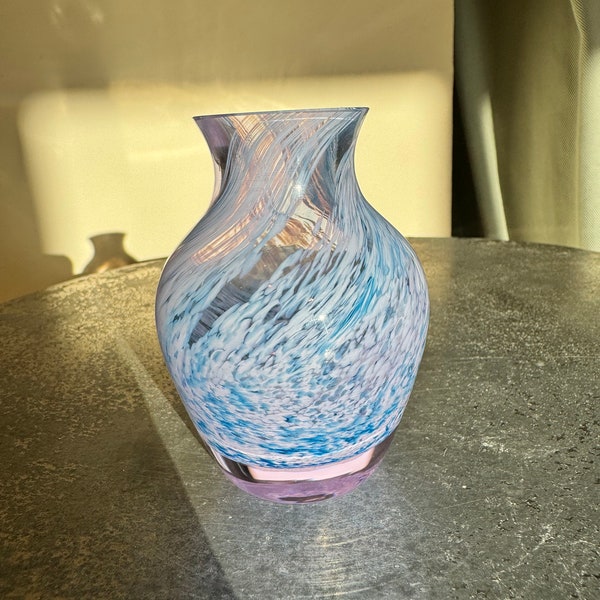 Caithness Decorative Mini Swirled Vase/Bud Vase Purple Lilac Blue Colour. Vintage.