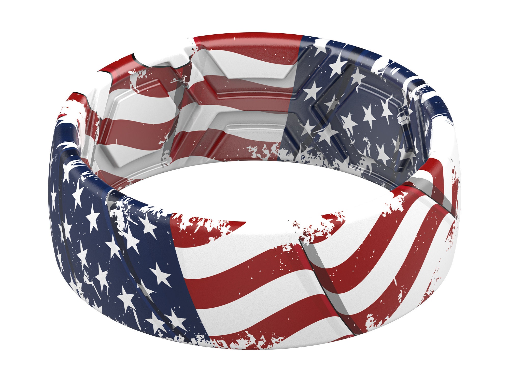 Thunderfit Silicone Wedding Rings Men 2 Layer Top Printed Etsy