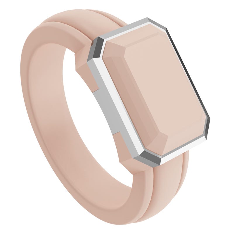 Rubbre Rings Thunderfit Trinity Stone Silicone Rings for Her - Faux Gemstone Rubber ...