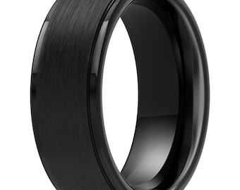 ThunderFit Silicone Rings for Men, Black Matte Silicone Wedding Bands, 2.8 mm Thick, Men’s Rubber Engagement Bands, 1-Pack