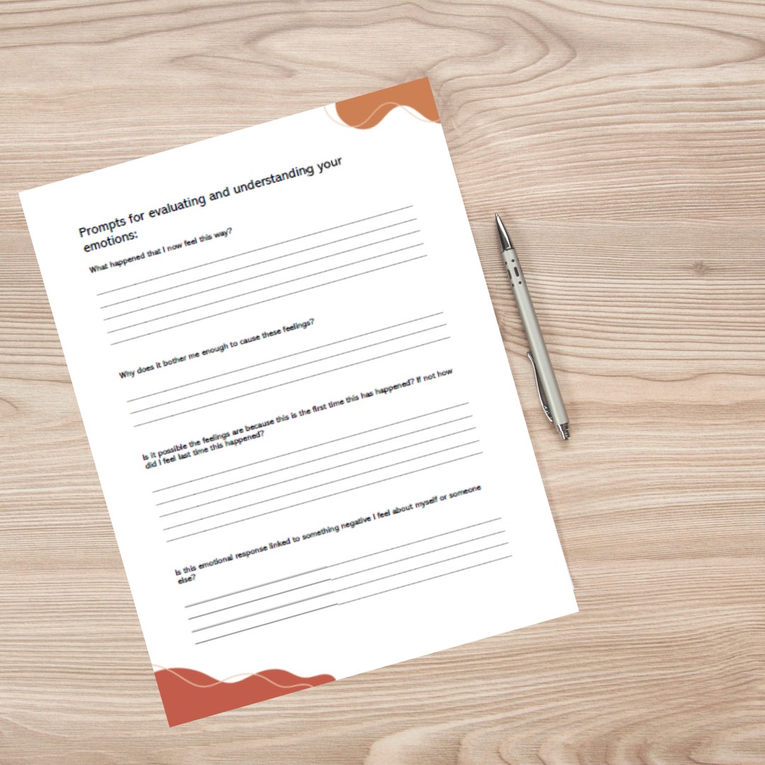 Printable Emotion Evaluation Journal Prompts Etsy