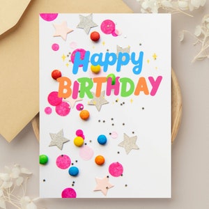 Cartão de feliz aniversário granulado para download