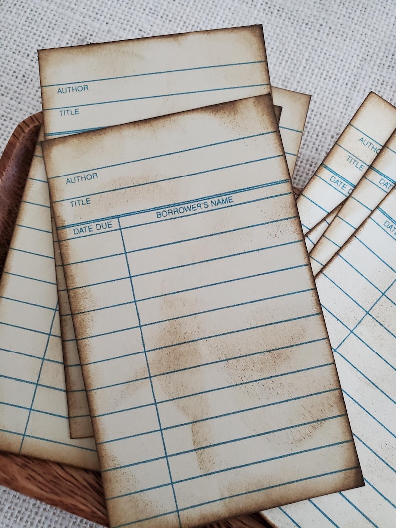 8pk of Vintage Style Library Cards - Etsy