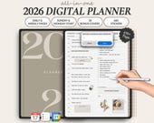2026 Minimalist Digital Planner for iPad, Daily Weekly Monthly Planner, GoodNotes Planner, Notability Planner, All-in-One Planner, Portrait