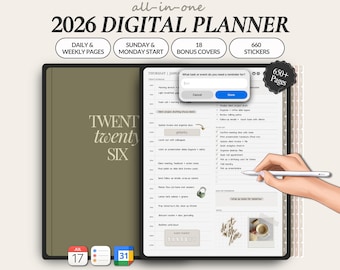 Digital Planner for iPad 2026, Dated ADHD Digital Planner, Goodnotes Notability, Daily Weekly Monthly Planner, Digital Planner Bundle