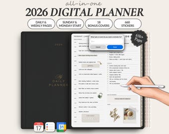 Simple Digital Planner | Minimalist iPad Planner | GoodNotes Planner | Daily, Weekly & Monthly Planner | 2026 Planner