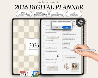 2026 Digital Planner for Goodnotes, Notability | Daily, Weekly, Monthly Planner for Productivity and ADHD, iPad Planner, Minimalist Planner