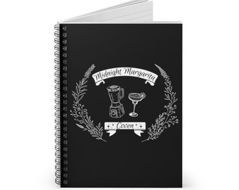Cuaderno espiral inspirado en la magia práctica de Midnight Margarita Coven - Línea rayada
