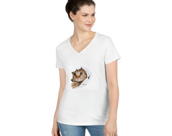 Cat Ladies' V-Neck T-Shirt