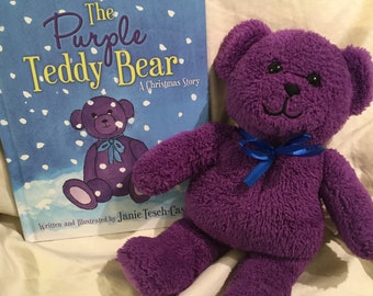 The Purple Teddy Bear A Christmas Story with plush purple Teddy (book & bear set)
