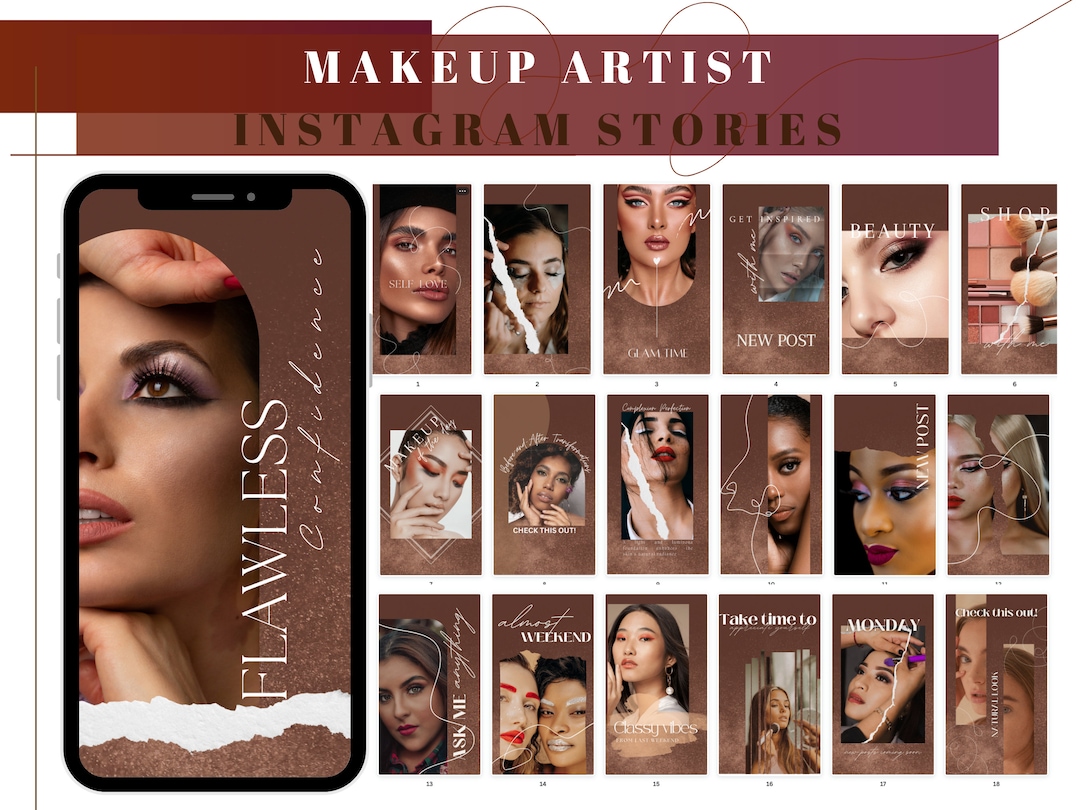 Makeup Artist Instagram Story Templates: Editable Glam Posts (canva) - Etsy