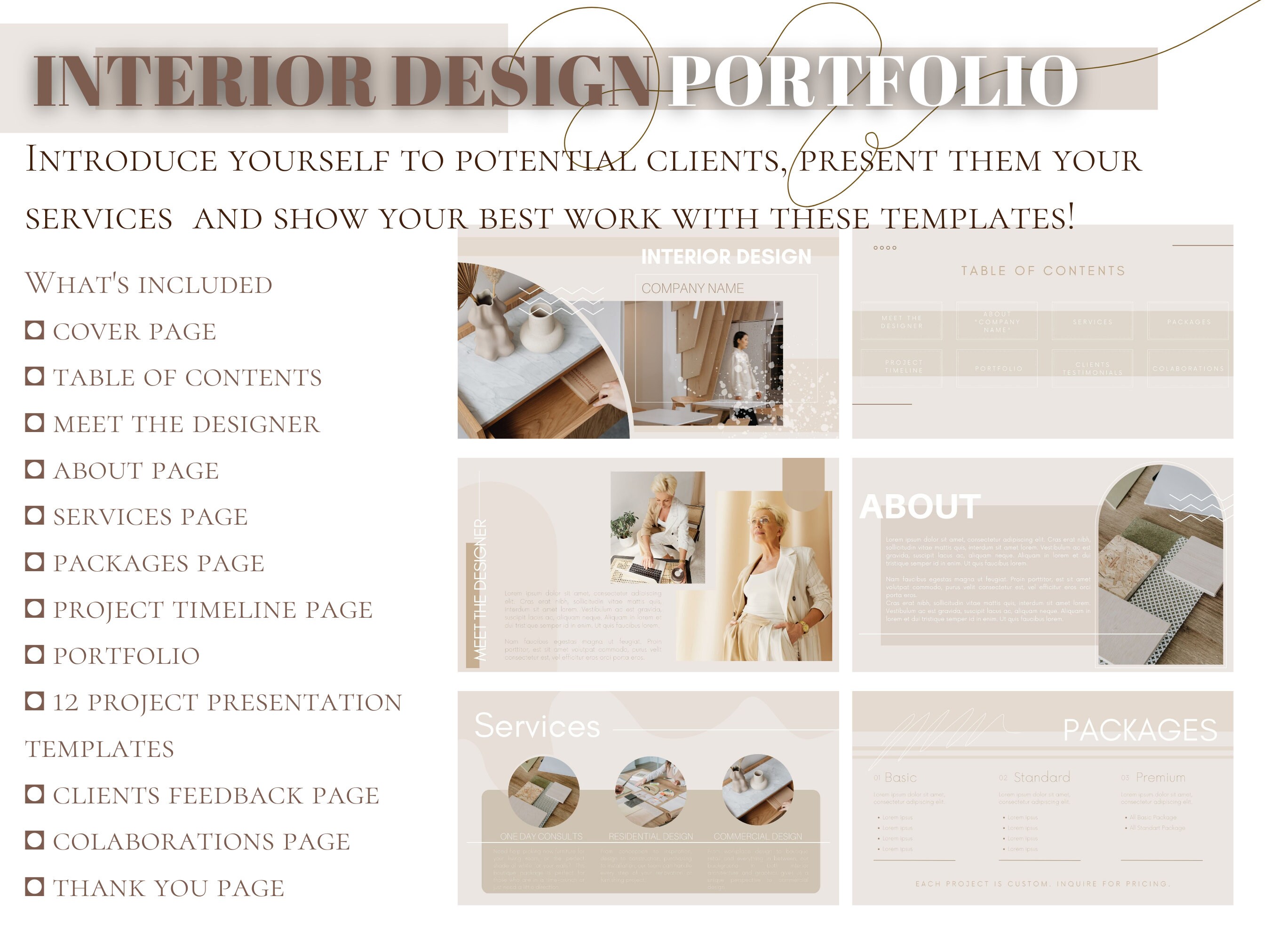 Interior Designer Portfolio Template: Canva Presentation (editable) - Etsy