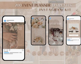 Event Planner Instagram Templates: Social Media Kit (Canva Editable)