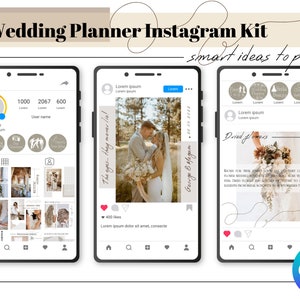Wedding Planner Instagram Templates: Canva Social Media Kit