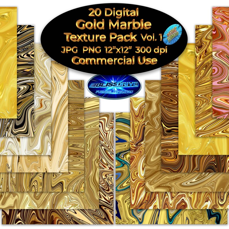 20 Digital Gold Marble Texture Pack Instant Download - Etsy