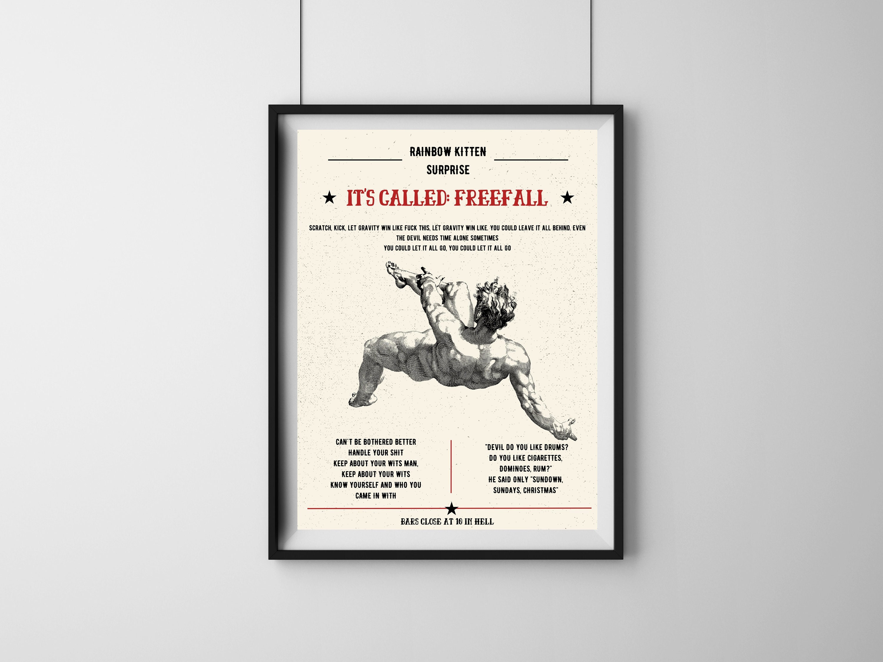 Rainbow Kitten Surprise It's Called Freefall Song Lyric Etsy