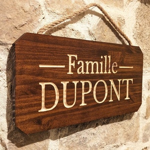 Pancarte en bois pour la famille personnalisable extérieur, panneau de maison en bois extérieur. image 1