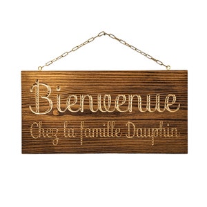 Customizable &quot;Welcome&quot; wooden sign, Entrance sign, Family sign, Original and unusual wooden gift.