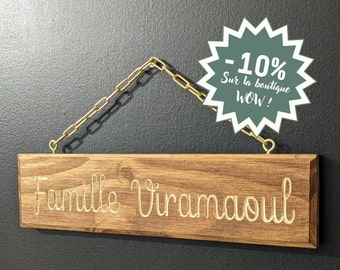 Pancarte porte en bois personnalisable idéale pour offrir à une crémaillère ou à un repas chez des amis, Cadeau original et atypique