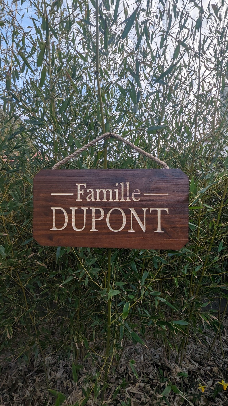 Pancarte en bois pour la famille personnalisable extérieur, panneau de maison en bois extérieur. image 3