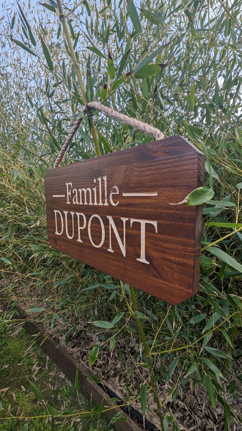 Pancarte en bois pour la famille personnalisable extérieur, panneau de maison en bois extérieur. image 4