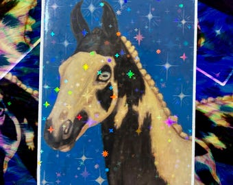 Star Filly 3 Inch Rectangle Star Holographic Sticker