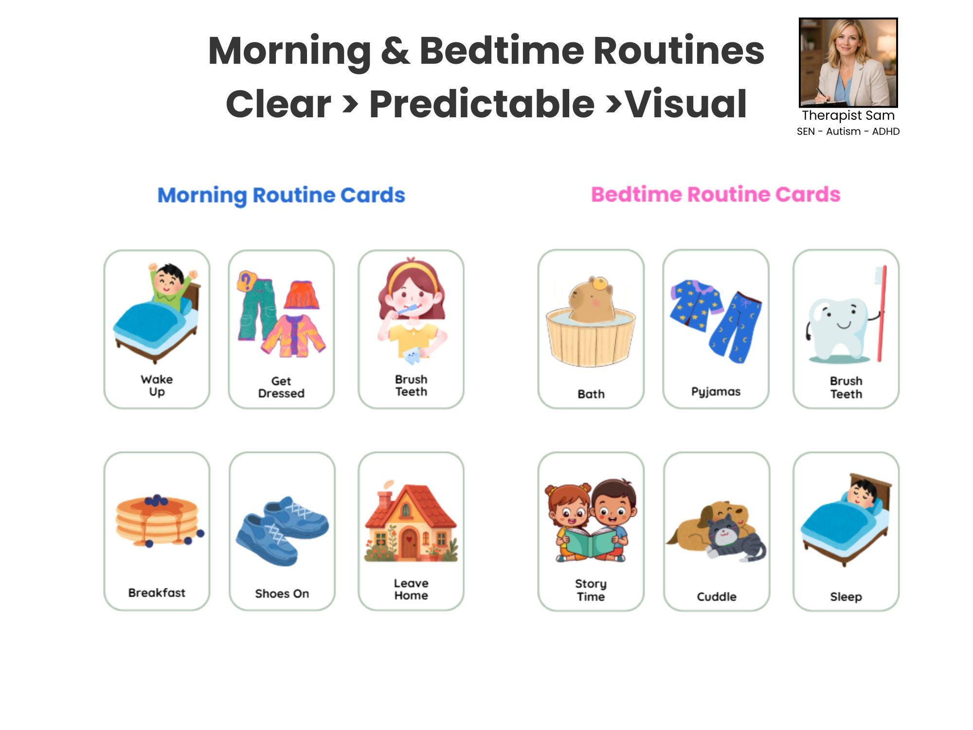 Autism Visual Schedule | Daily Routine Cards for Kids (digital Download ...