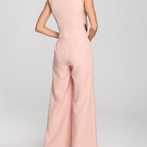 Wide Leg Sleeveless Jumpsuit 4 Colors Overall Formal Jumpsuit Wedding Guest Jumpsuit Summer Jumpsuit Womens Jumpsuit Palazzo Evening Outfit image 8