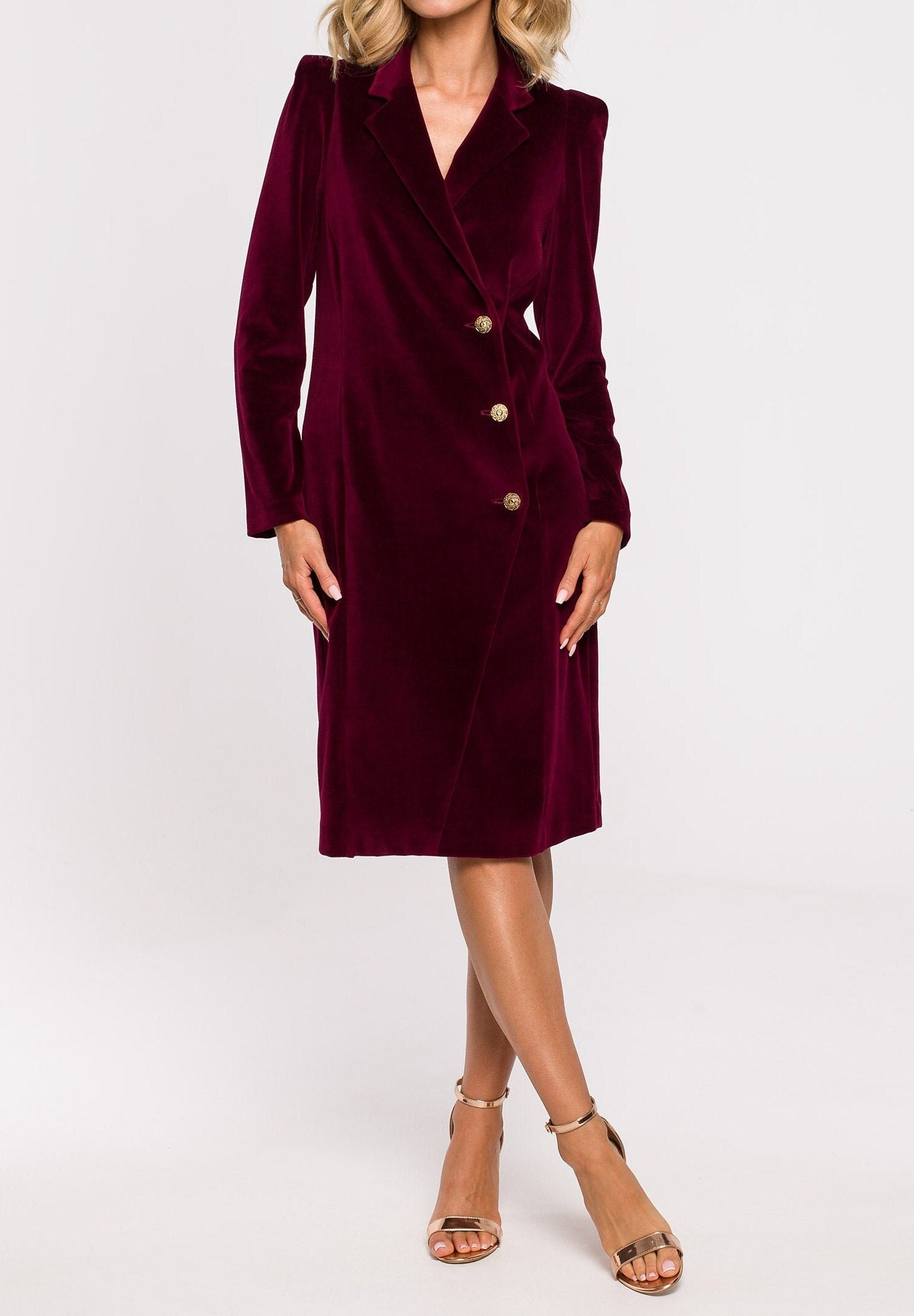 Red velvet blazer dress 2025