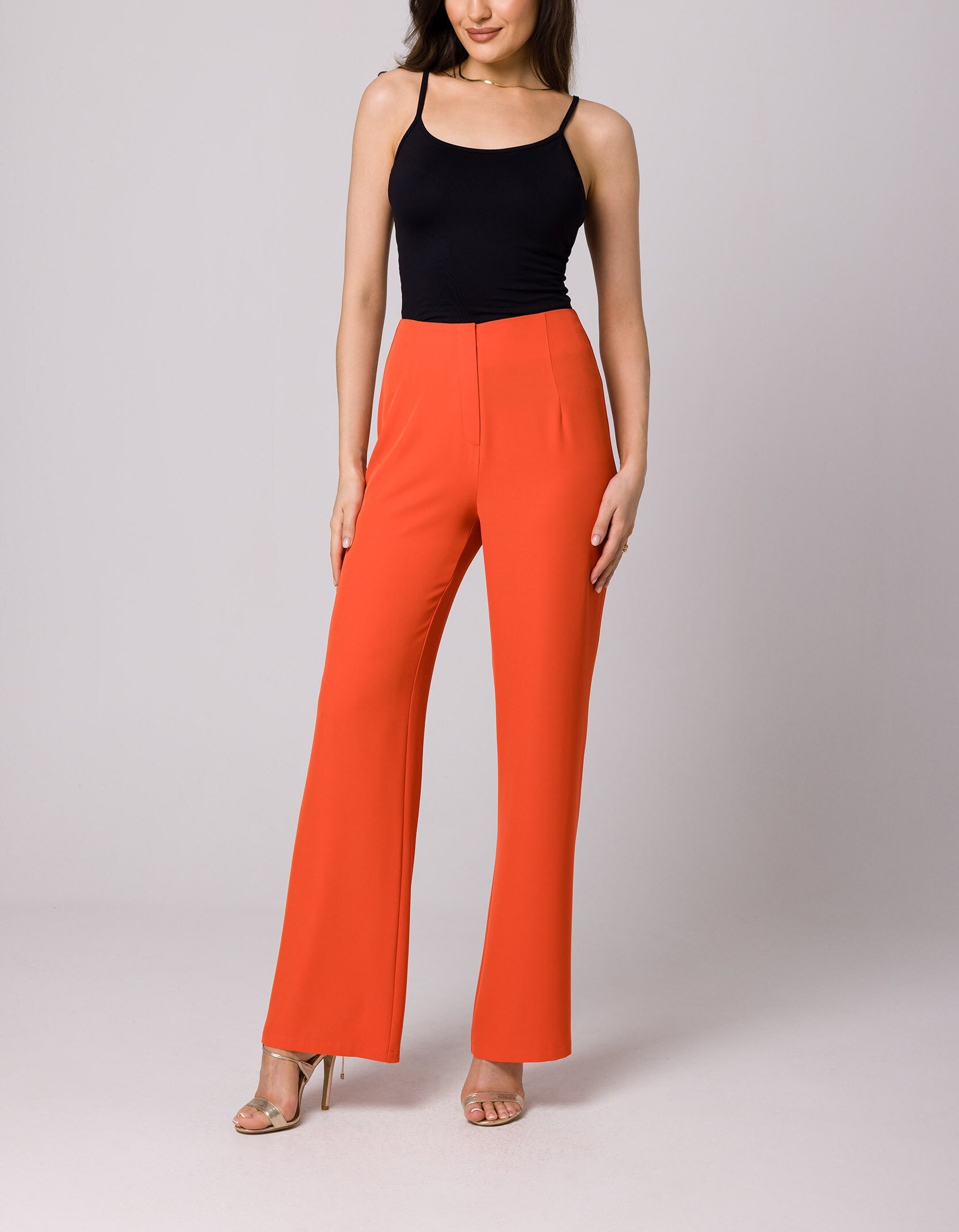 Saffron Blazer Pants for Women, Fuchsia Black Green Pantsuit High Rise